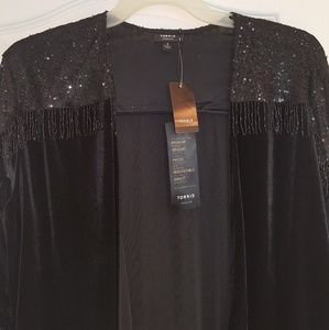 Torrid velvet beaded sequined cardigan